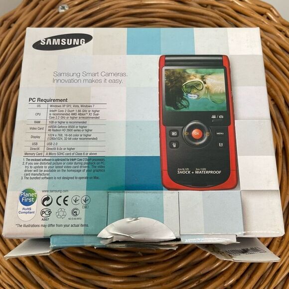 SAMSUNG HMX-W200RN XAA FULL HD SHOCK + WATERPROOF DIGITAL CAMERA Red Action - Picture 6 of 8